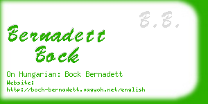 bernadett bock business card